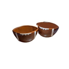 Rae Dunn Ceramic Football Snack Bowls - Offense / Defense