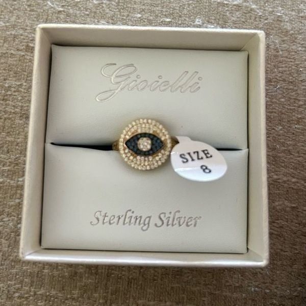 Sterling silver evil eye ring