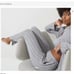 Soma COOL NIGHTS Tassel Ankle Pajama Pants. Gray with white pinstripes, SZ.XS