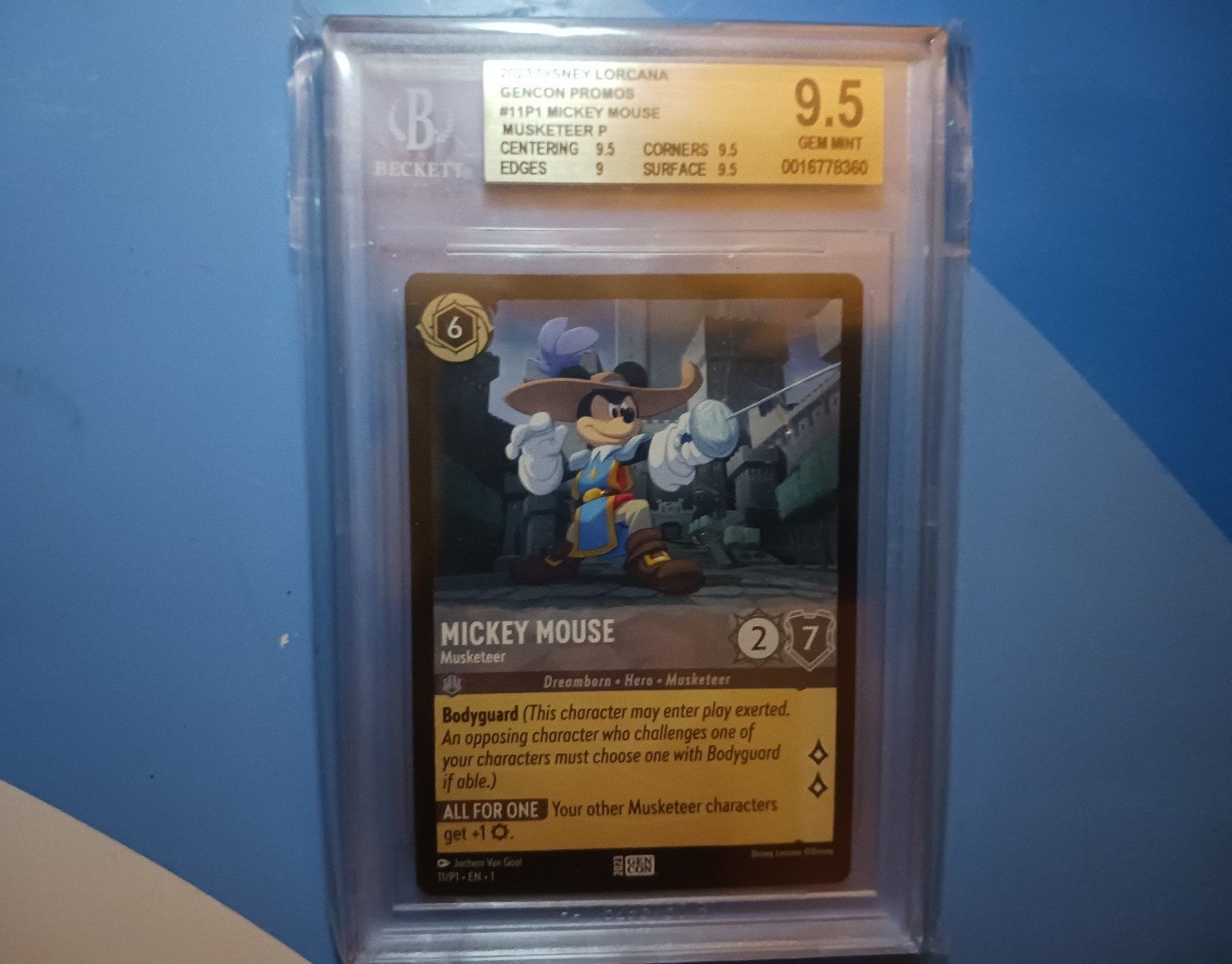 2023 Disney Lorcana Gencon Promos Mickey Mouse Musketeer #11P1 Beckett 9.5