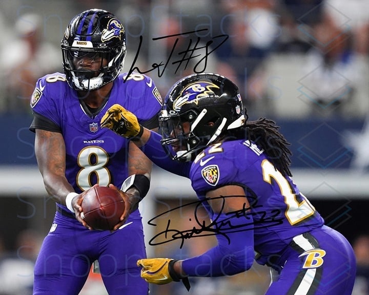 Lamar Jackson Derrick Henry Signed 16x20 Glossy Reprint Photo Baltimore Ravens