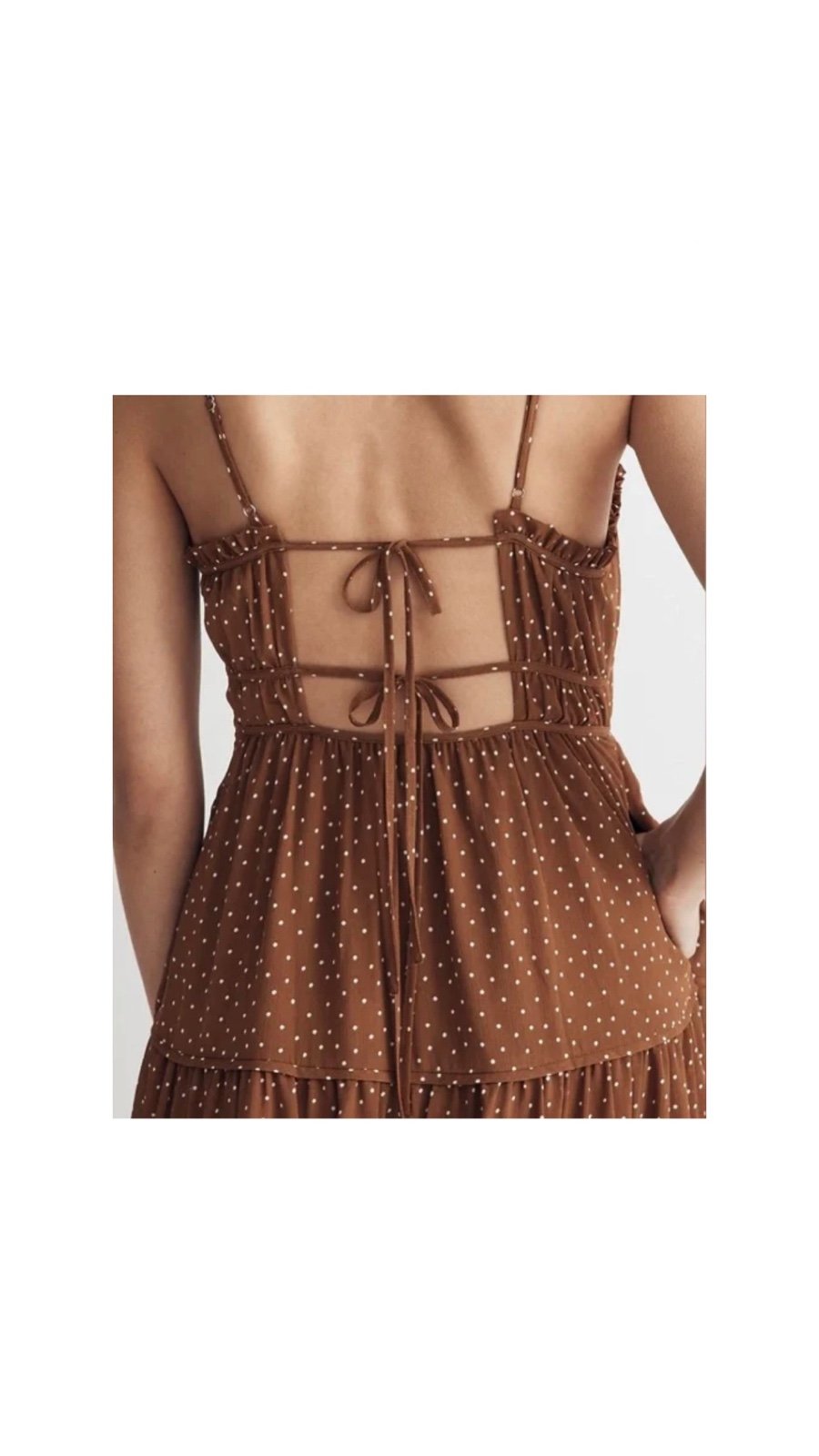 (NWT) Madewell Sophia Cami Tiered Midi Dress in Dot (Size Large 12)