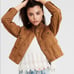American Eagle Outfitters Brown Lightweight Cropped Military Utility Jacket