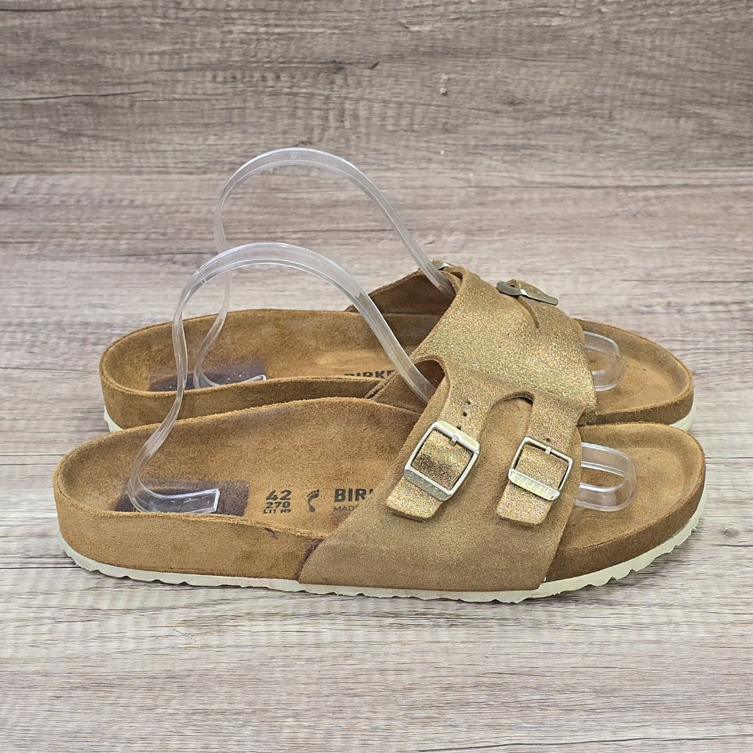 Birkenstock Vaduz Men's Size 9 Women's Size 11 Gold Taupe Sandals