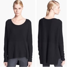Helmut Lang Black Wool & Rabbit Scoop Neck Sweater