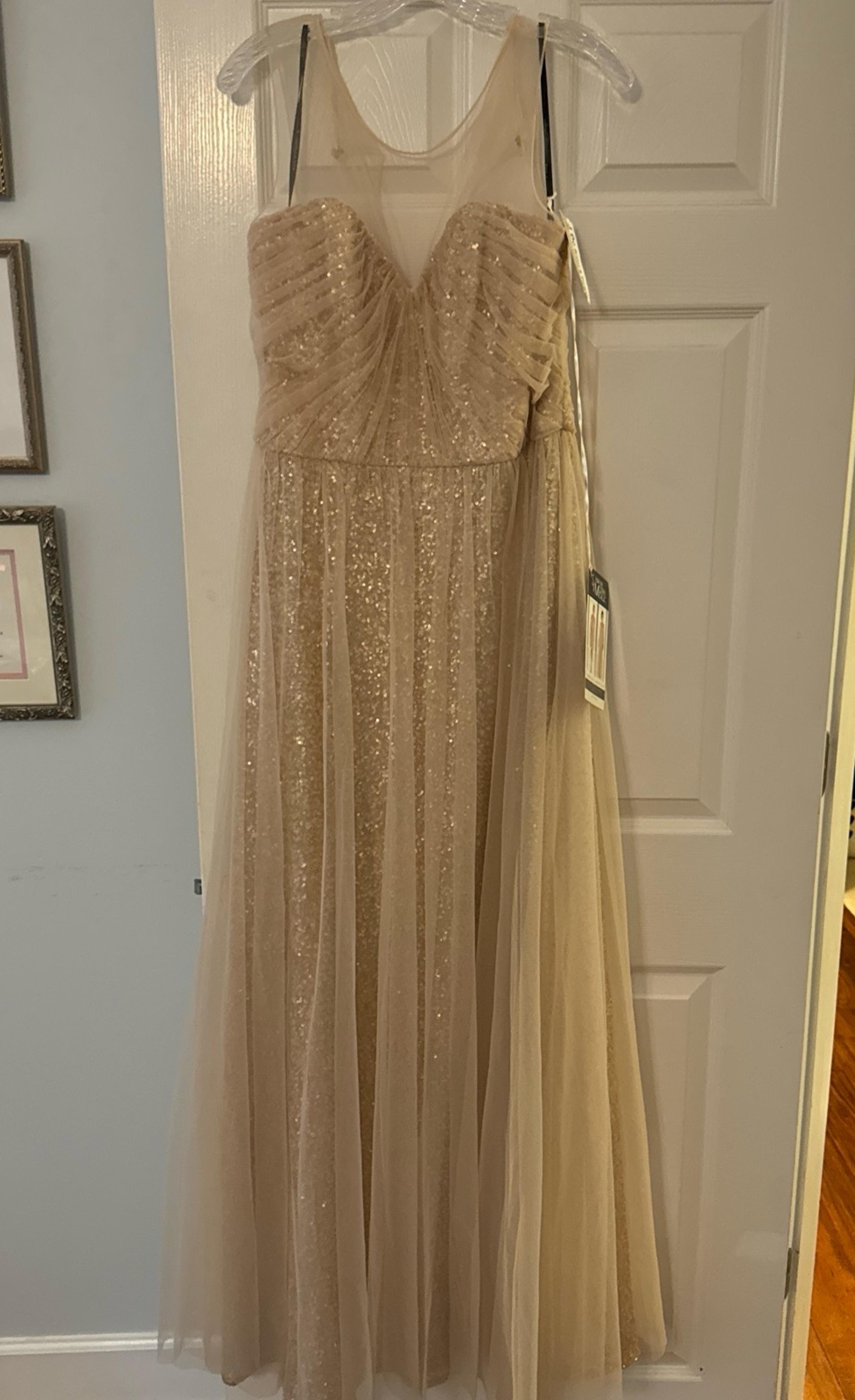 Sorella Vita Formal Rose Gold Sequin Dress 14 NWT