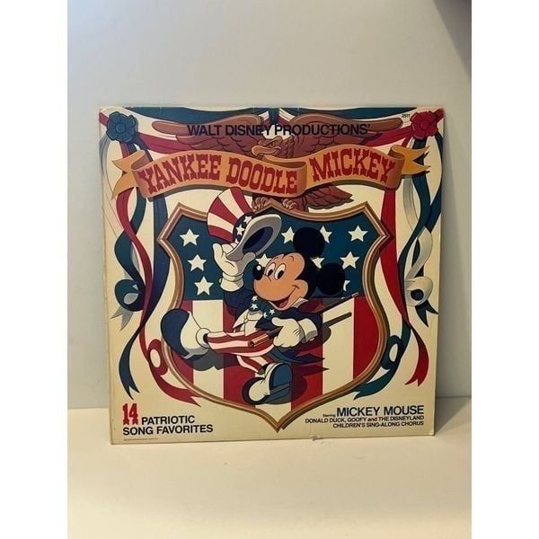 Walt Disney Yankee Doodle Mickey Vinyl Record Patriotic Songs