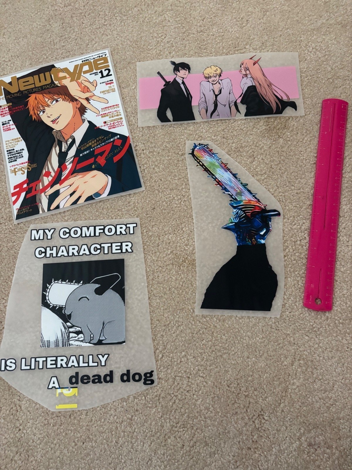 18 chainsaw man iron on sheets/heat press sheets