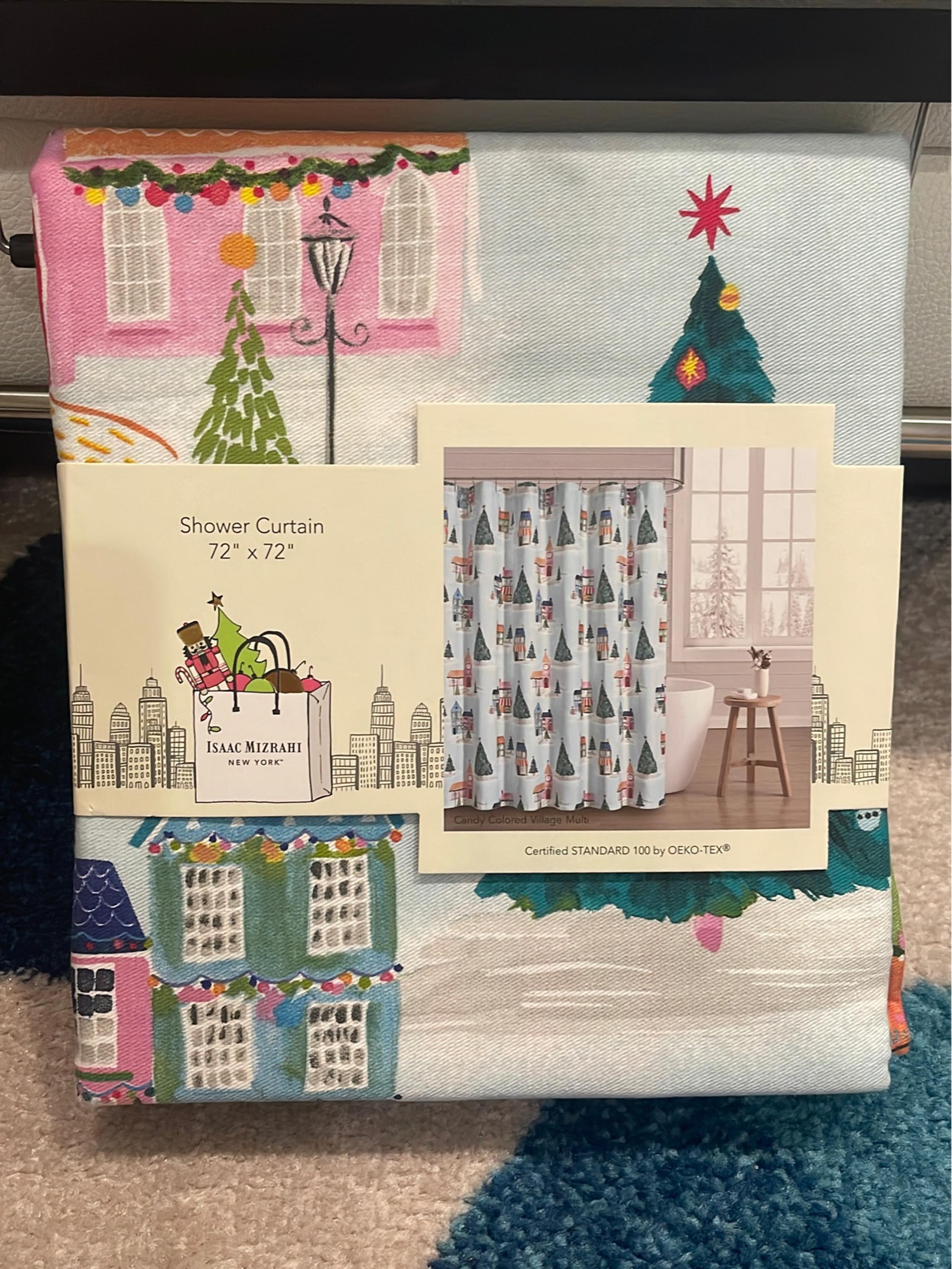 Pastel Pink/Blue Christmas Shower Curtain