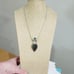 Bloodstone blue topaz 925 silver pendant necklace