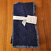 NWT POTTERY BARN Frayed Oversized Linen Napkins - Set of 4 - BLUE DENIM NEW 56