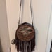 Leather western tooled crossbody
