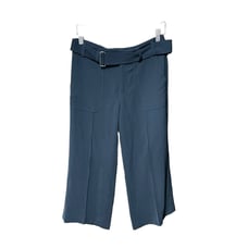 Vince Belted Cropped Trouser Pants Navy Blue Size 4