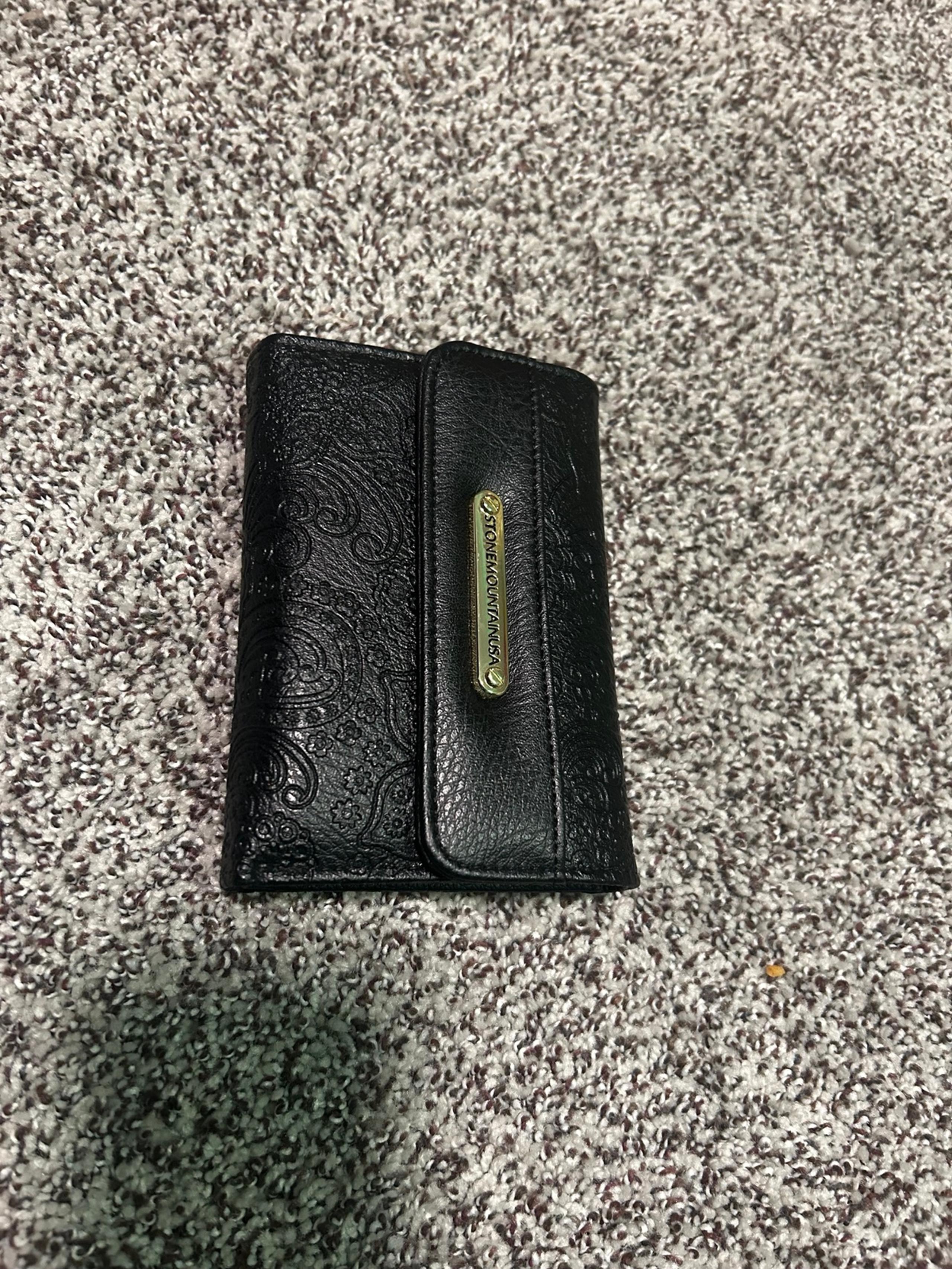 Black faux leather wallet women Stone Mountain usa