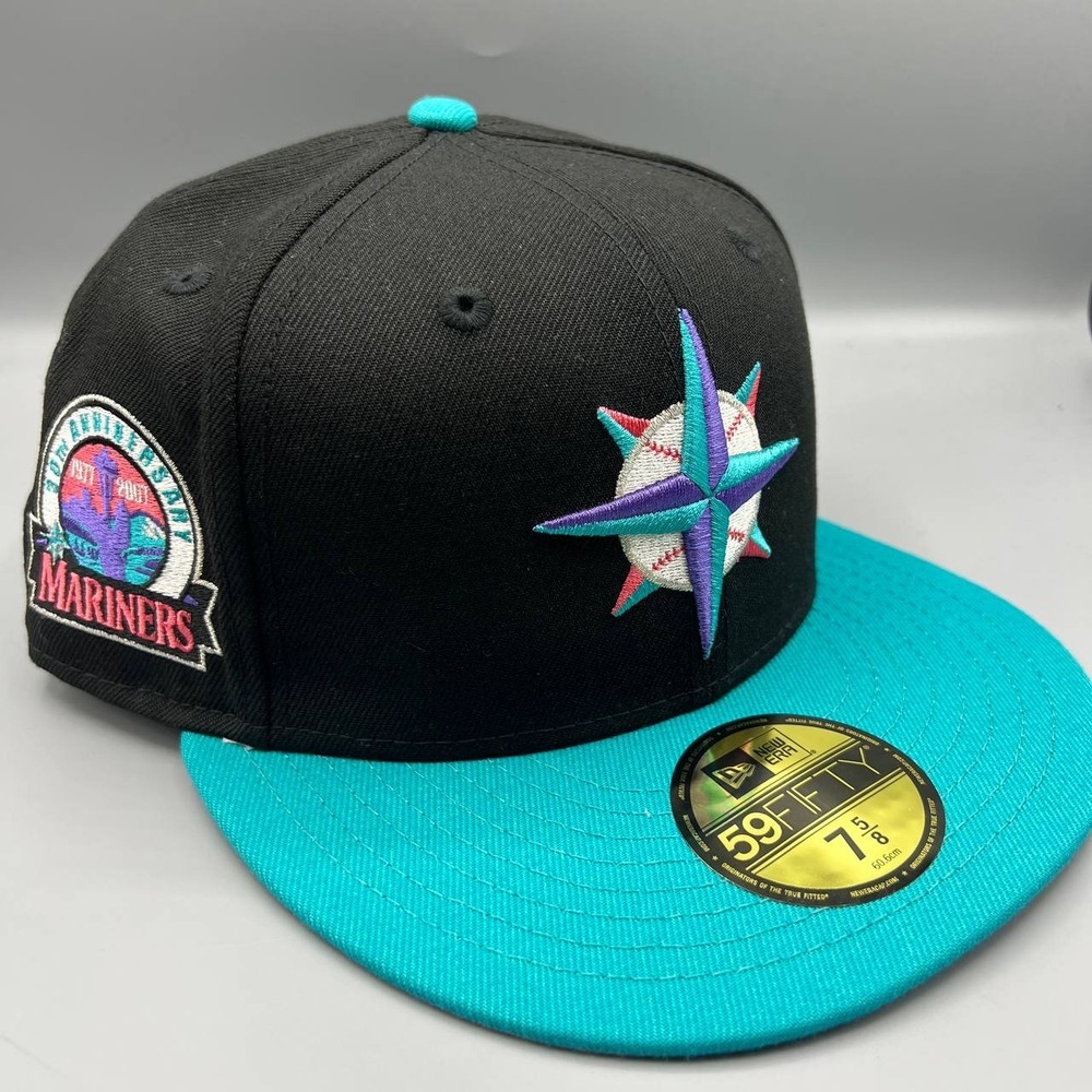 格安SALEスタート!の商品をすべて 7 Men Hat Mariners Seattle 5/8 Era New 59Fifty Blue Black 応援グッズ