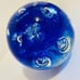 Vintage Cobalt Blue Murano Controlled Bubble Art Glass Round Paperweight 4” Rare