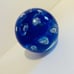Vintage Cobalt Blue Murano Controlled Bubble Art Glass Round Paperweight 4” Rare