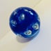 Vintage Cobalt Blue Murano Controlled Bubble Art Glass Round Paperweight 4” Rare