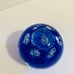 Vintage Cobalt Blue Murano Controlled Bubble Art Glass Round Paperweight 4” Rare