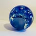 Vintage Cobalt Blue Murano Controlled Bubble Art Glass Round Paperweight 4” Rare