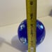 Vintage Cobalt Blue Murano Controlled Bubble Art Glass Round Paperweight 4” Rare