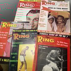 VINTAGE LOT OF (5) RING MAGAZINES 1960'S, 70'S, 80'S CLAY, FRAZIER, LEONARD,