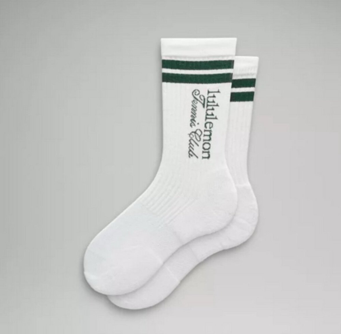 NIP Lululemon Daily Stride Ribbed Crew Socks *Tennis Club* - Size Medium.