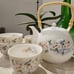 Teapot and matching cups set, Beautiful cherry Blossoms design. Japanese craftsm