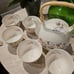 Teapot and matching cups set, Beautiful cherry Blossoms design. Japanese craftsm