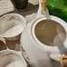 Teapot and matching cups set, Beautiful cherry Blossoms design. Japanese craftsm