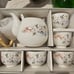 Teapot and matching cups set, Beautiful cherry Blossoms design. Japanese craftsm