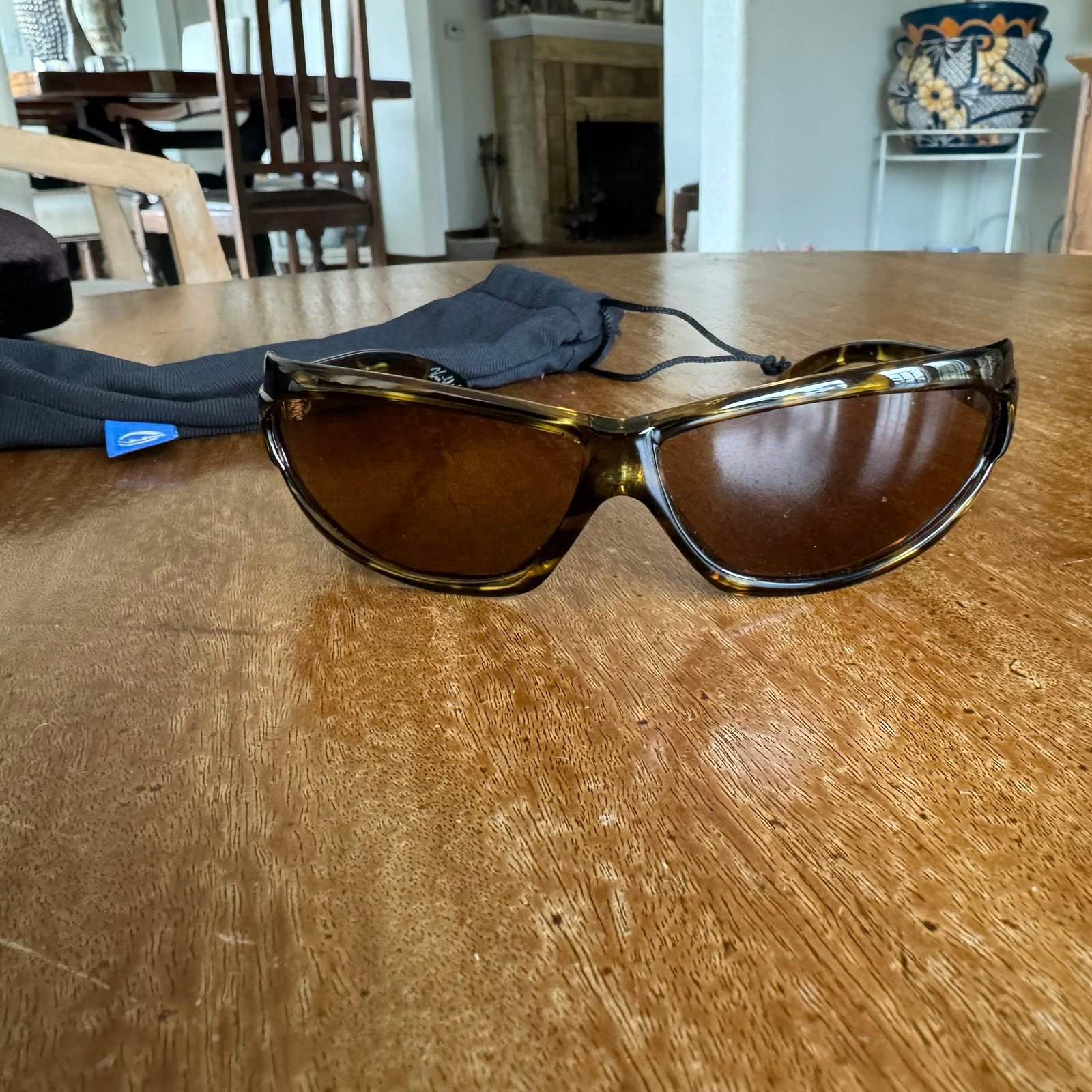 Electric Resistor Tortoise Wrap Sunglasses With Case Made In Italy