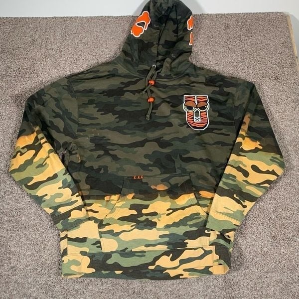 Welcome To Uglyville Ugly U Reverse Dyed Camo Hoodie Mens 2XL
