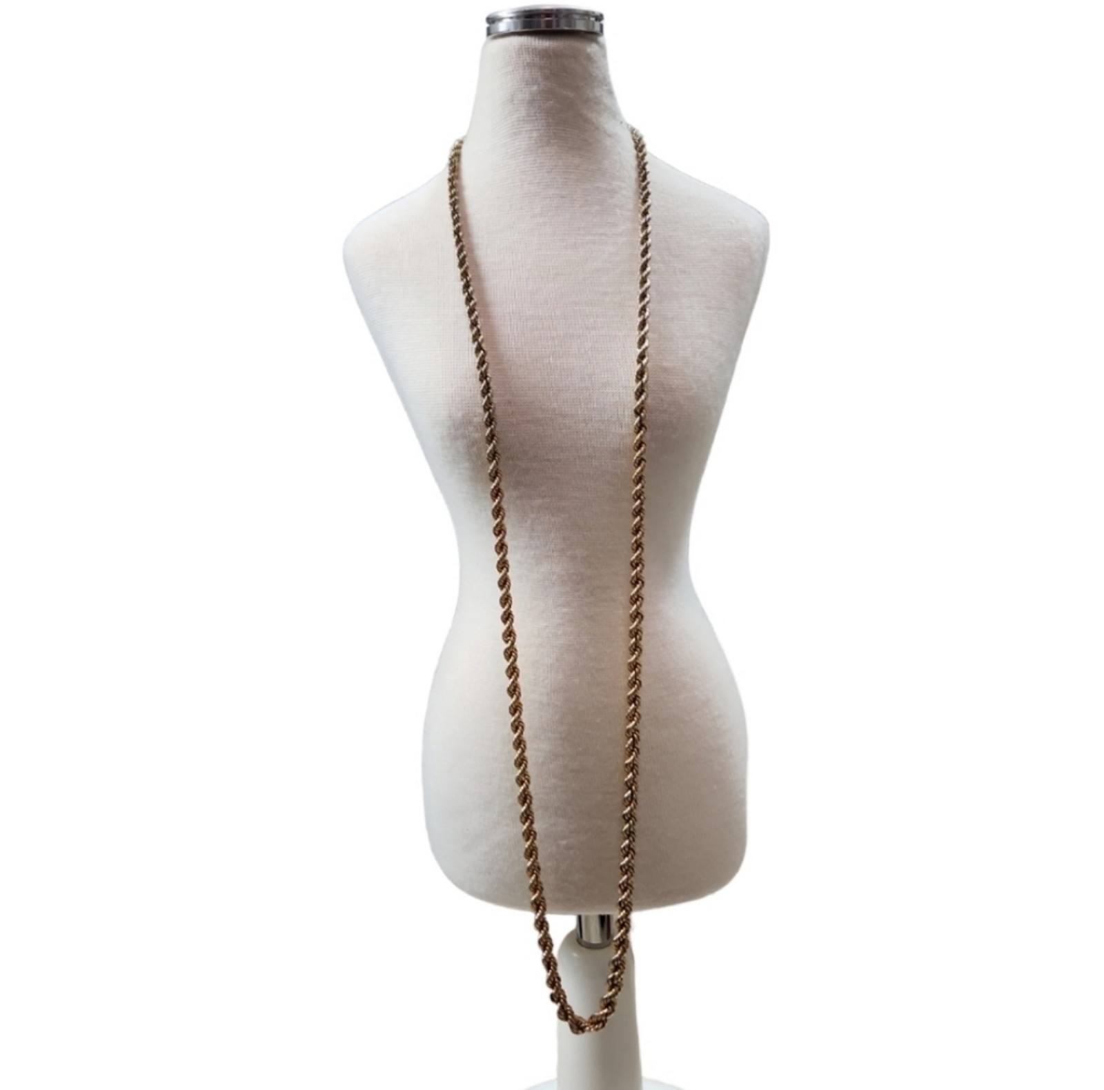 Vintage 80s Christian Dior Gold Toned CD Clasp Gradient Rope Chain