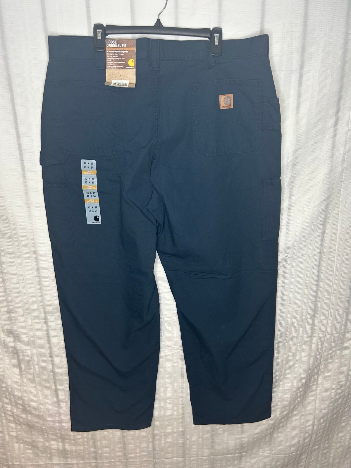 Carhartt Men's Canvas Loose Original Fit Pants Size 42x34 Navy Carpenter 680