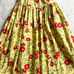 【PINK HOUSE】Pink House Rose Print Pintuck Flare Skirt Floral Pattern