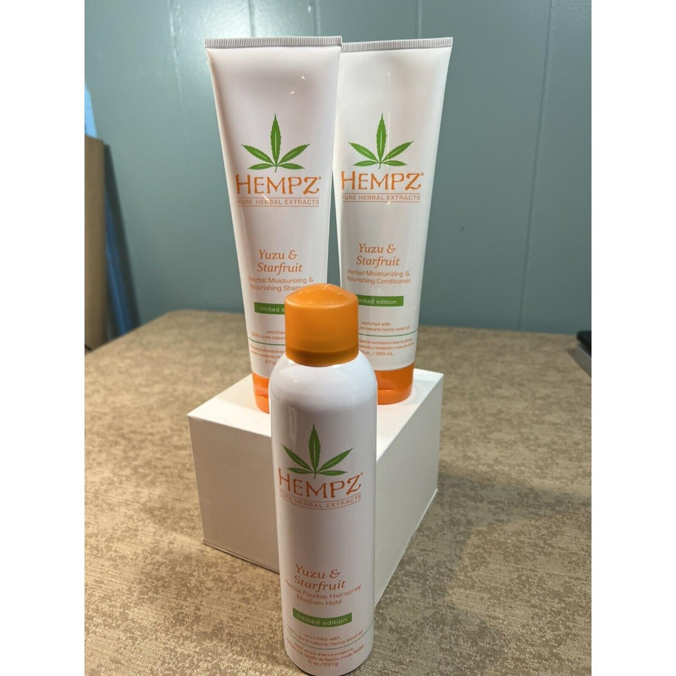 3 Pack Hempz Yazu&Starfruit Moisturizing Shampoo Conditioner Hair Spray NEW