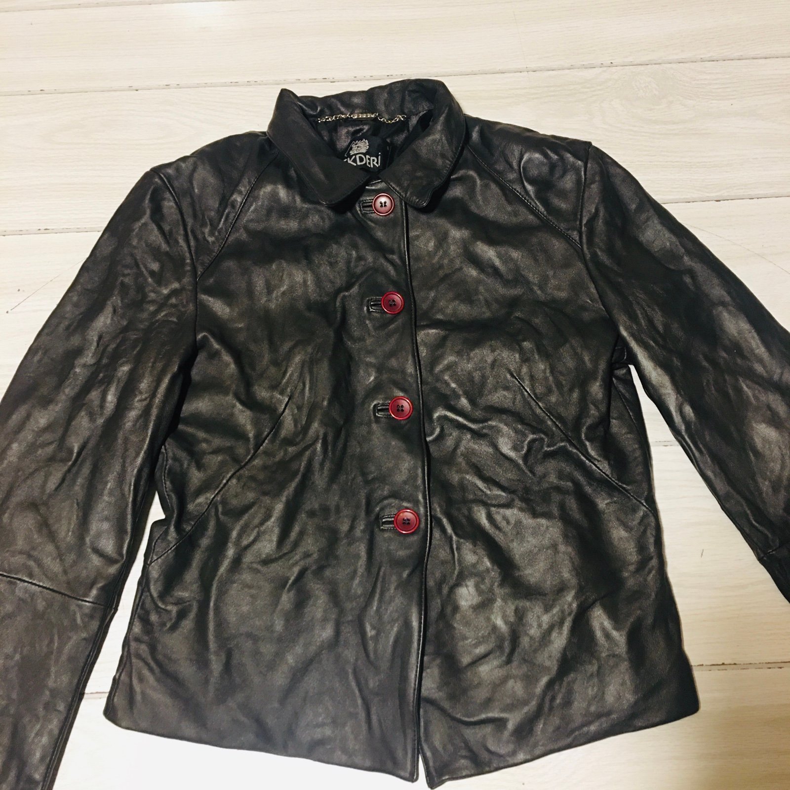 Ipek Deri Womens Size M Genuine Leather Jacket Black
