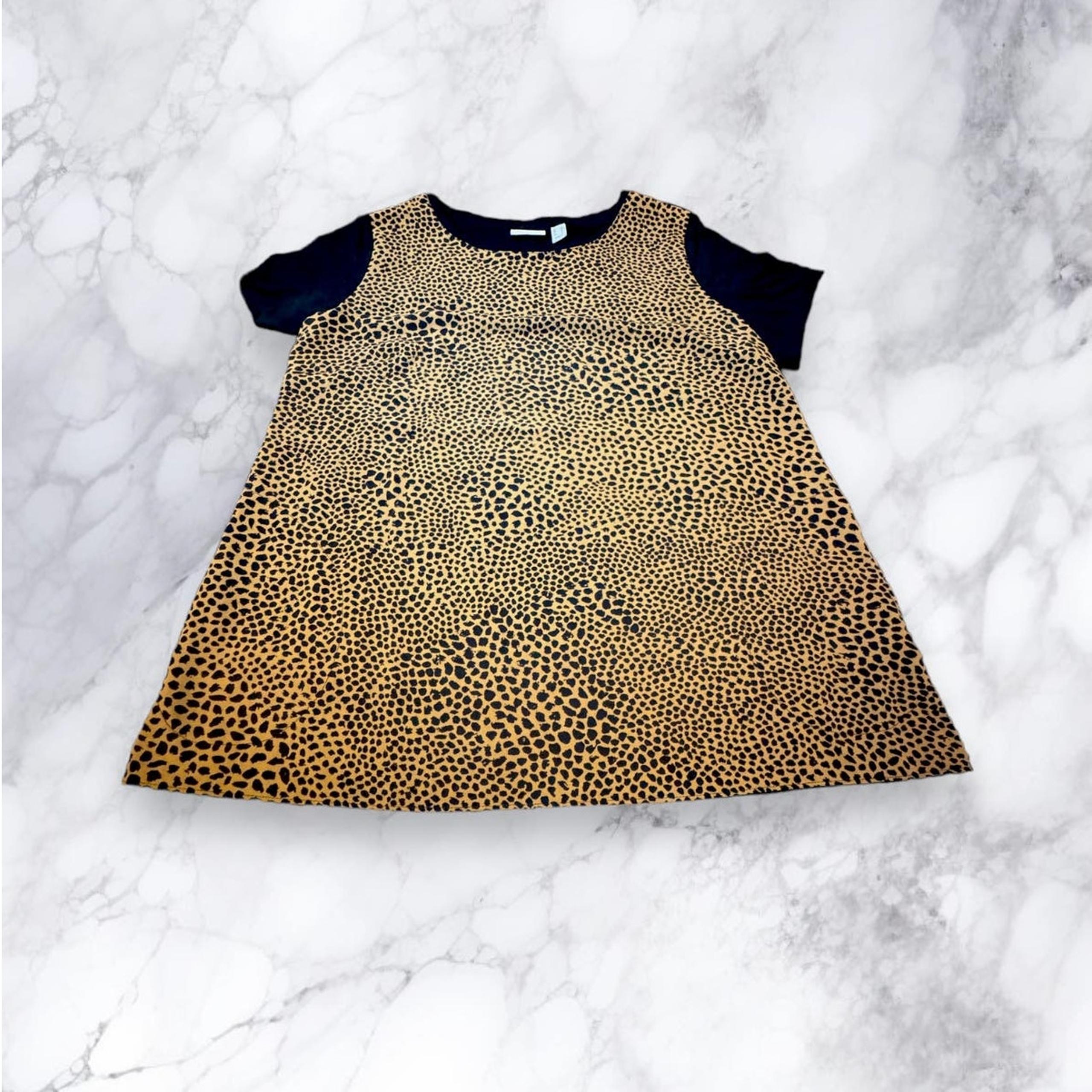 LOGO Lori Goldstein QVC Animal Print Front Tee Shirt Size M