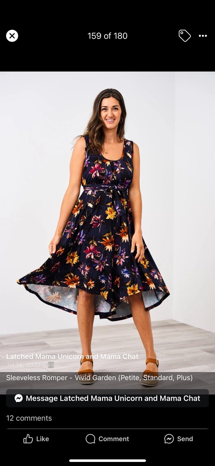 Momper Pleated Nursing & Maternity romper in vivid garden OS-Plus