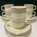 VILLEROY & BOCH Platinum Set for 6 Chocolate Tea Cups Saucers 0185-0186 Germany