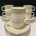 VILLEROY & BOCH Platinum Set for 6 Chocolate Tea Cups Saucers 0185-0186 Germany