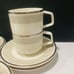 VILLEROY & BOCH Platinum Set for 6 Chocolate Tea Cups Saucers 0185-0186 Germany