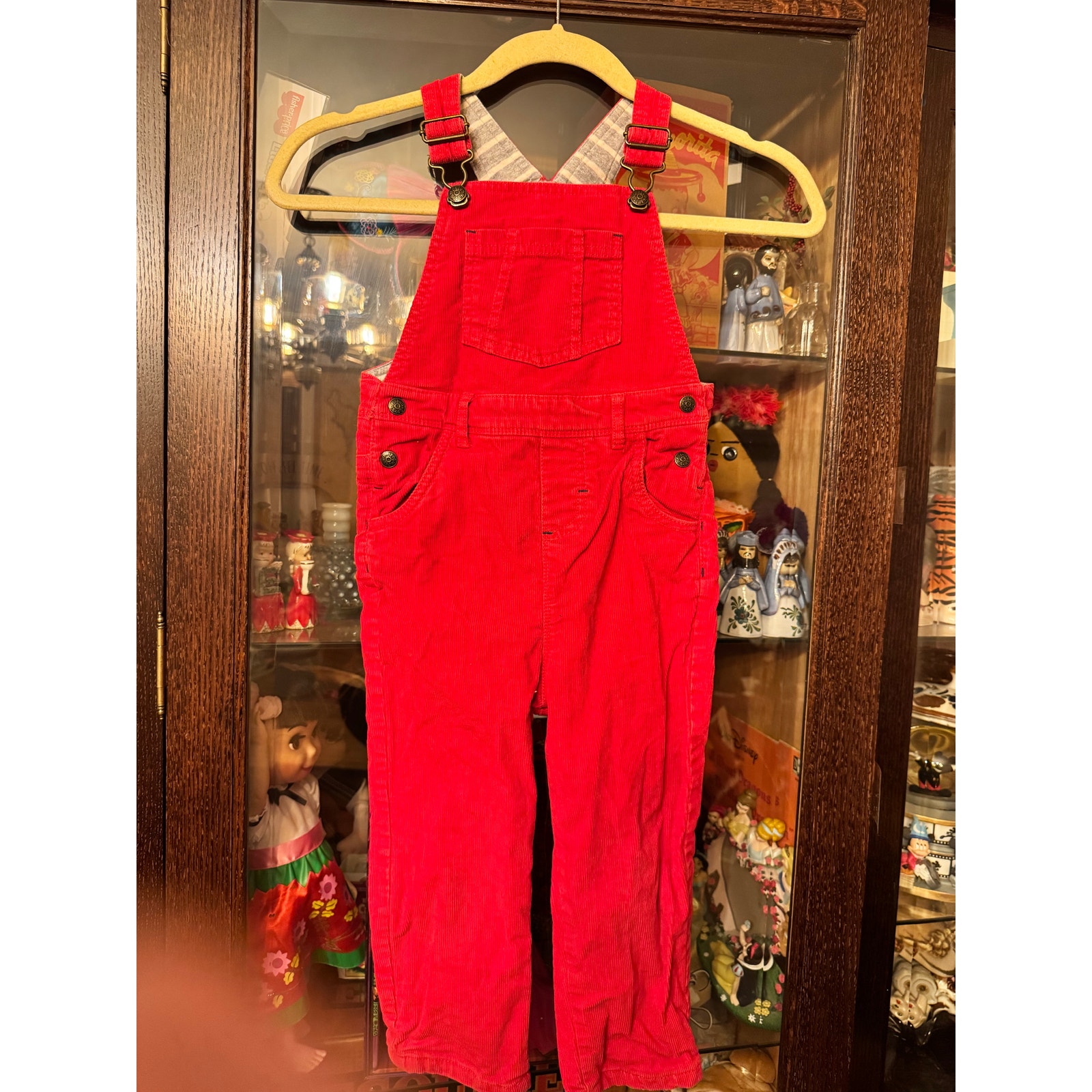 Baby Boden red corduroy overalls size 3-4 boys or girls