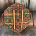 Vintage Beautiful Multi-Color Basket with Handles and Feet on Bottom