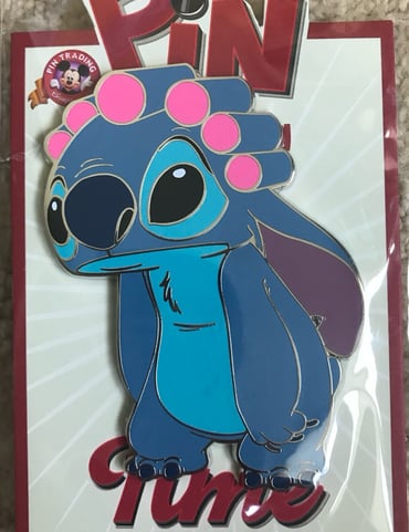 DLRP DLP Disney Paris Pin Trading Time Hair Rollers Lilo Stitch Pin LE 400 Jumbo