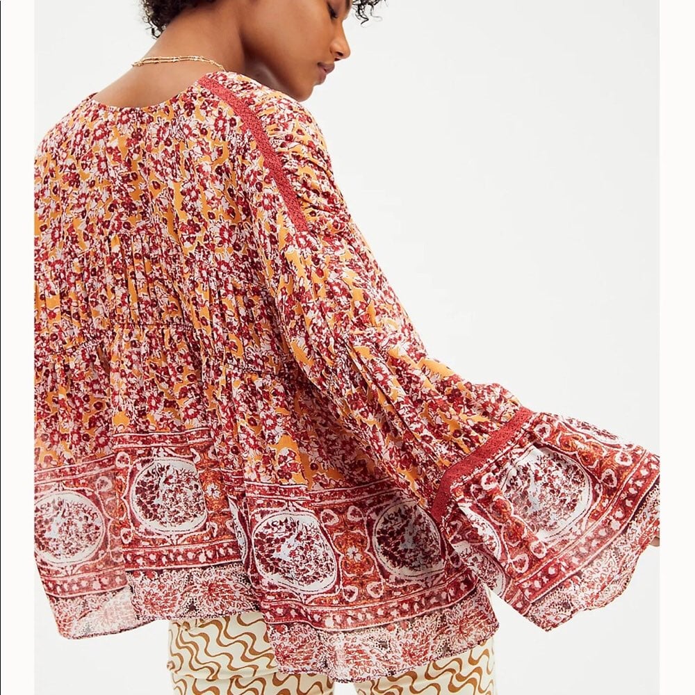 Free People Lorriane Tiered Kimono Blouse