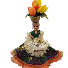 Mama Doll Carmen Miranda Style Fruits Americana Doll St. Thomas Souvenir 13 H
