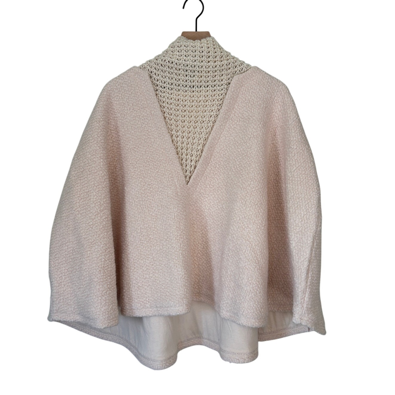 Anthropologie New Textured Cream Poncho Sweater