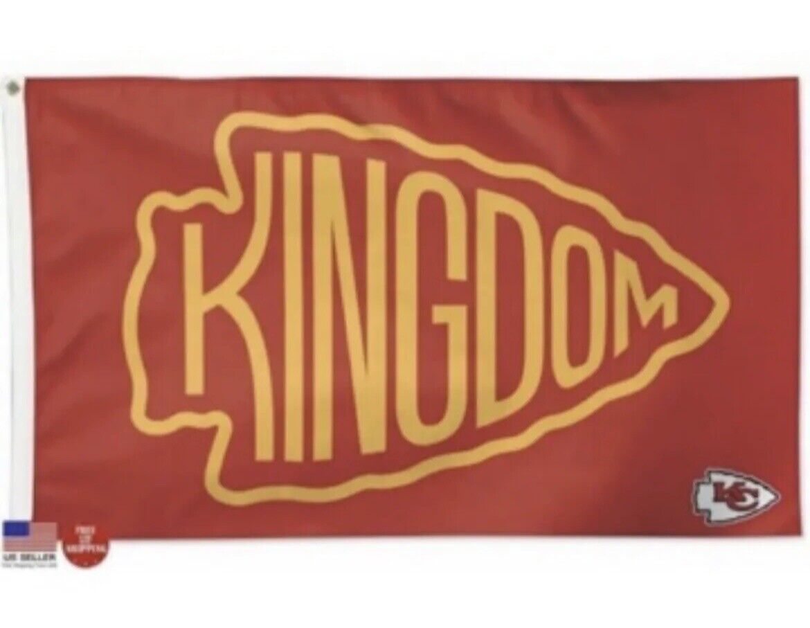 Kansas City Chiefs Extra Large Flag 5 X 8 Foot Double Sided Kingdom Logo